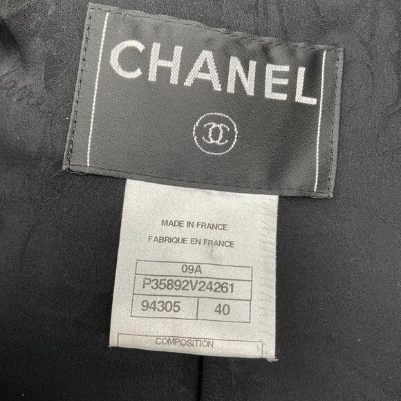 Chanel Black / Red 2009 Full Zip Wool Tweed Jacket - Picture 4 of 5